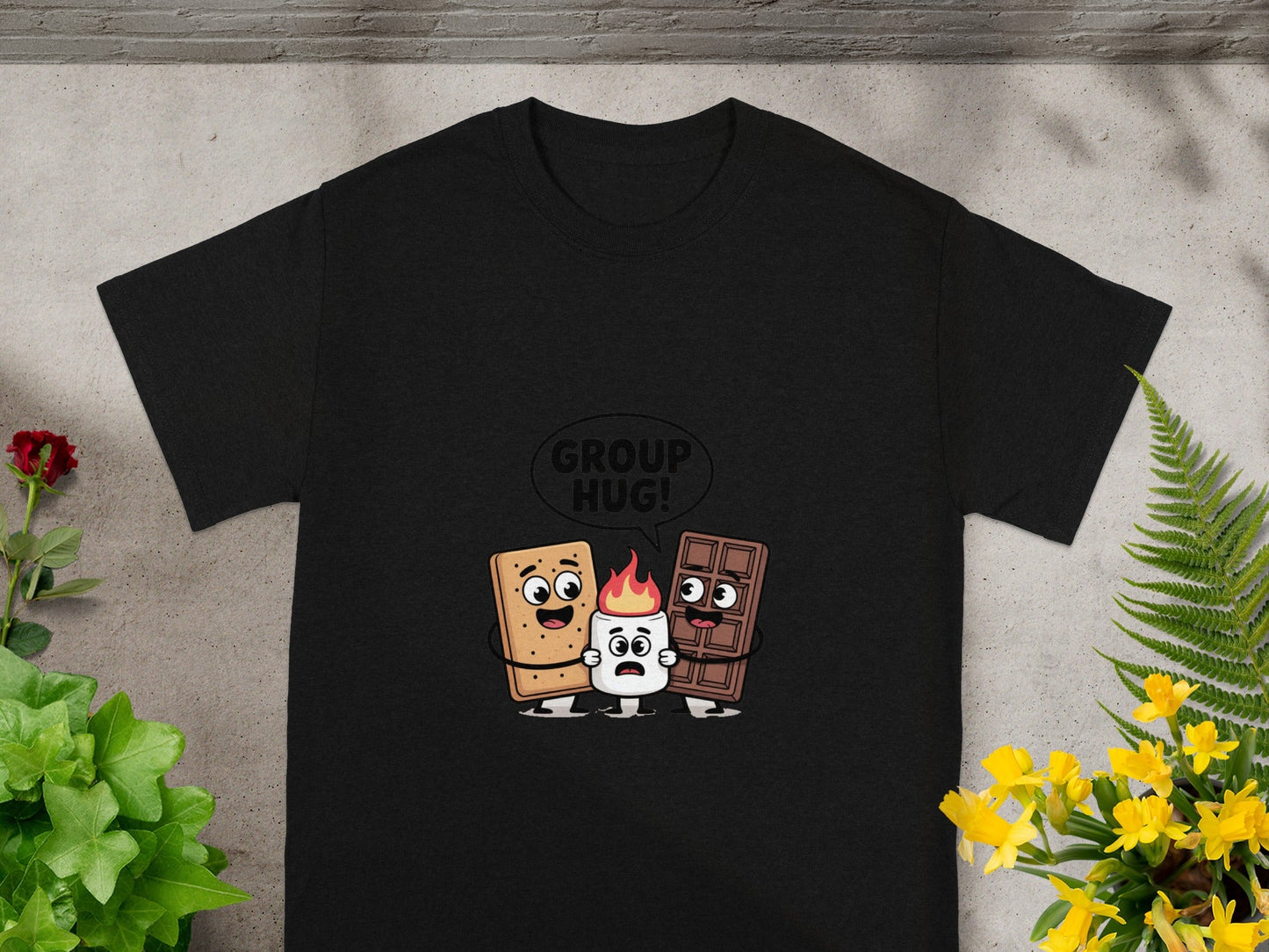Funny Group Hug Marshmallow Chocolate Cartoon Shirt
