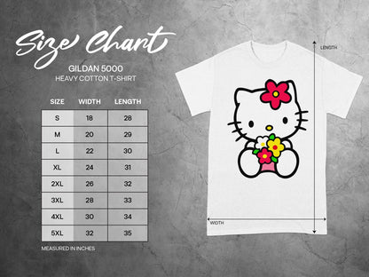 Size Chart Hello Kitty Cat Flowers Dimensions product type