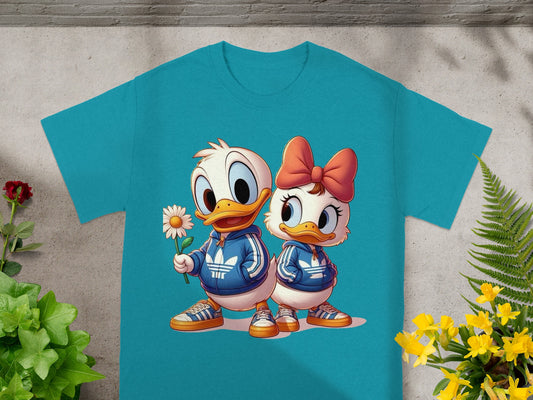 Cute Cartoon Ducks with Hoodies Graphic T-Shirt
