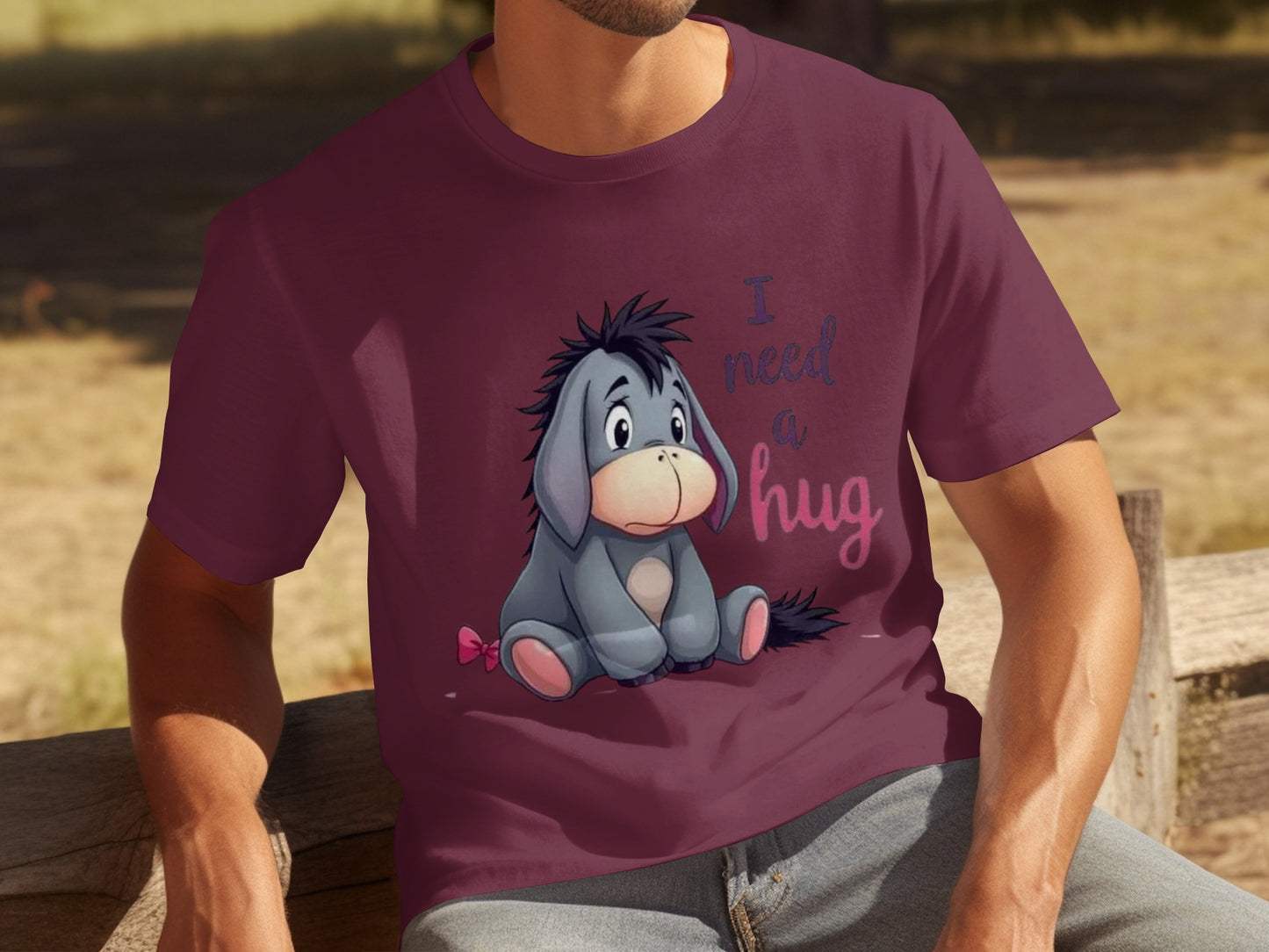 I Need a Hug Eeyore Graphic T-Shirt for Men