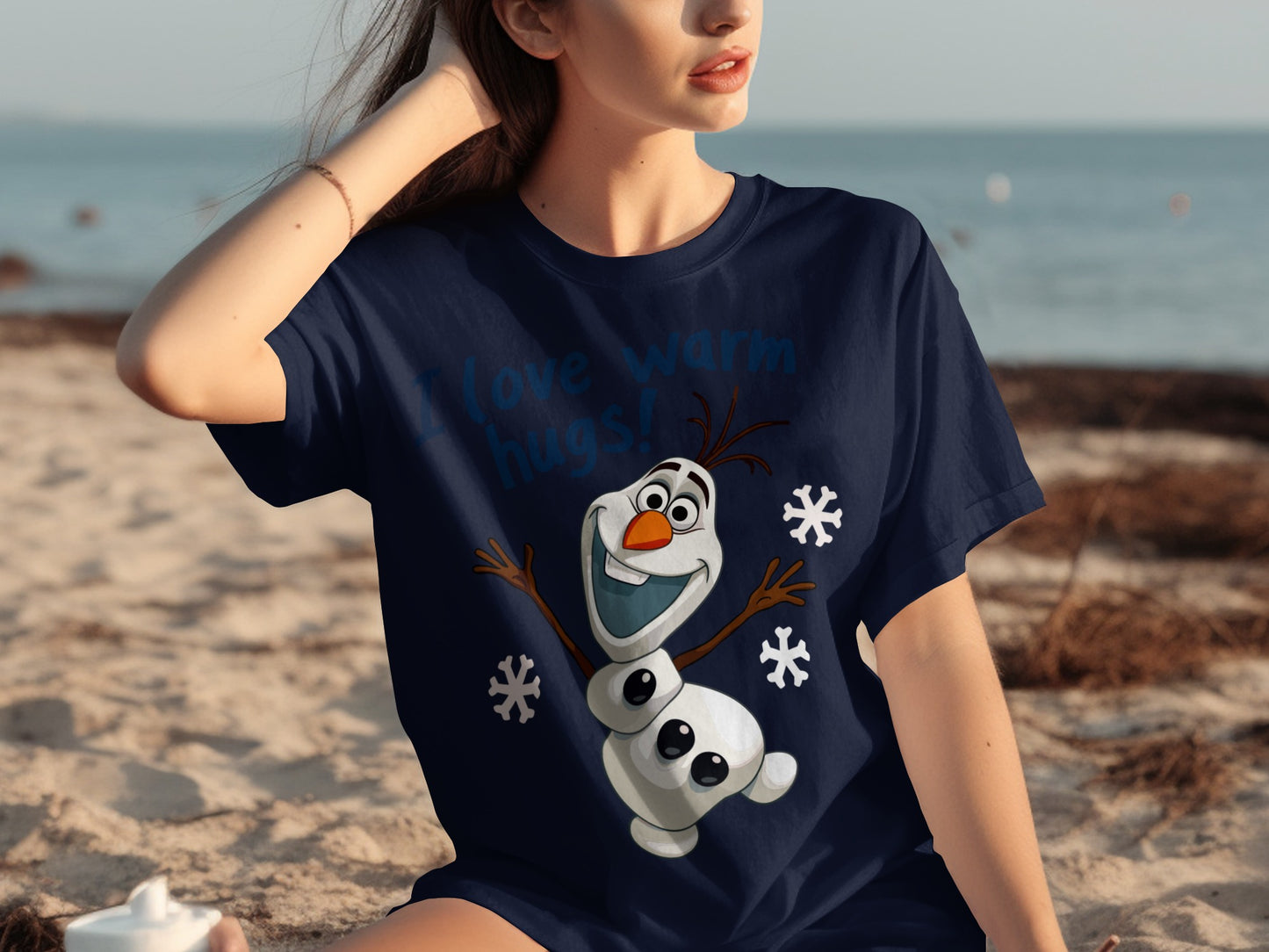 I Love Warm Hugs Snowman Character T-Shirt
