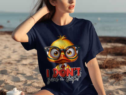 I Don't Give a Duck Cute Funny Glasses Wearing Duck Shirt