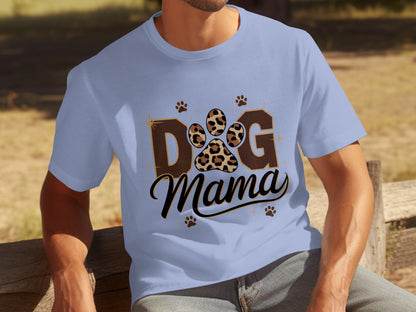 Stylish Dog Mama Paw Print Design Short Sleeve Shirt