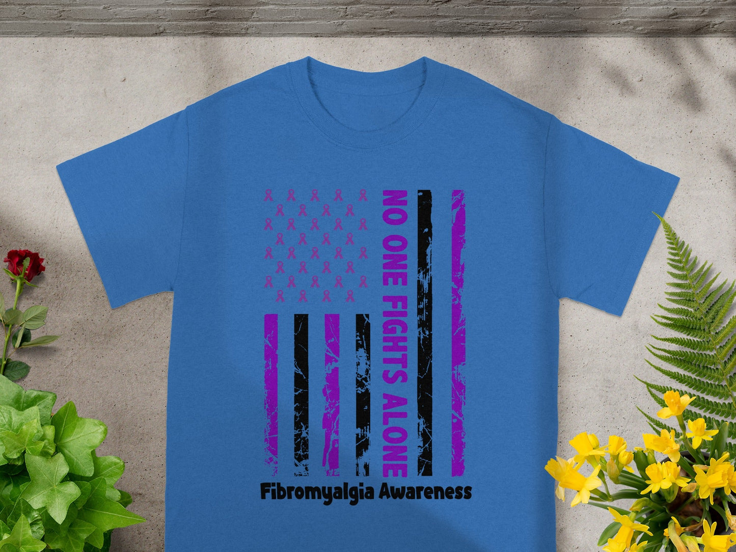 Fibromyalgia Awareness No One Fights Alone Shirt