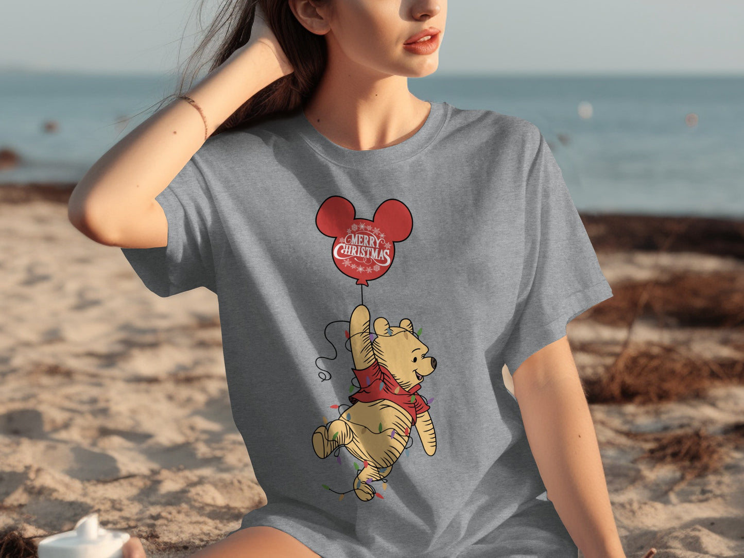 Merry Christmas Winnie the Pooh Balloon T-Shirt