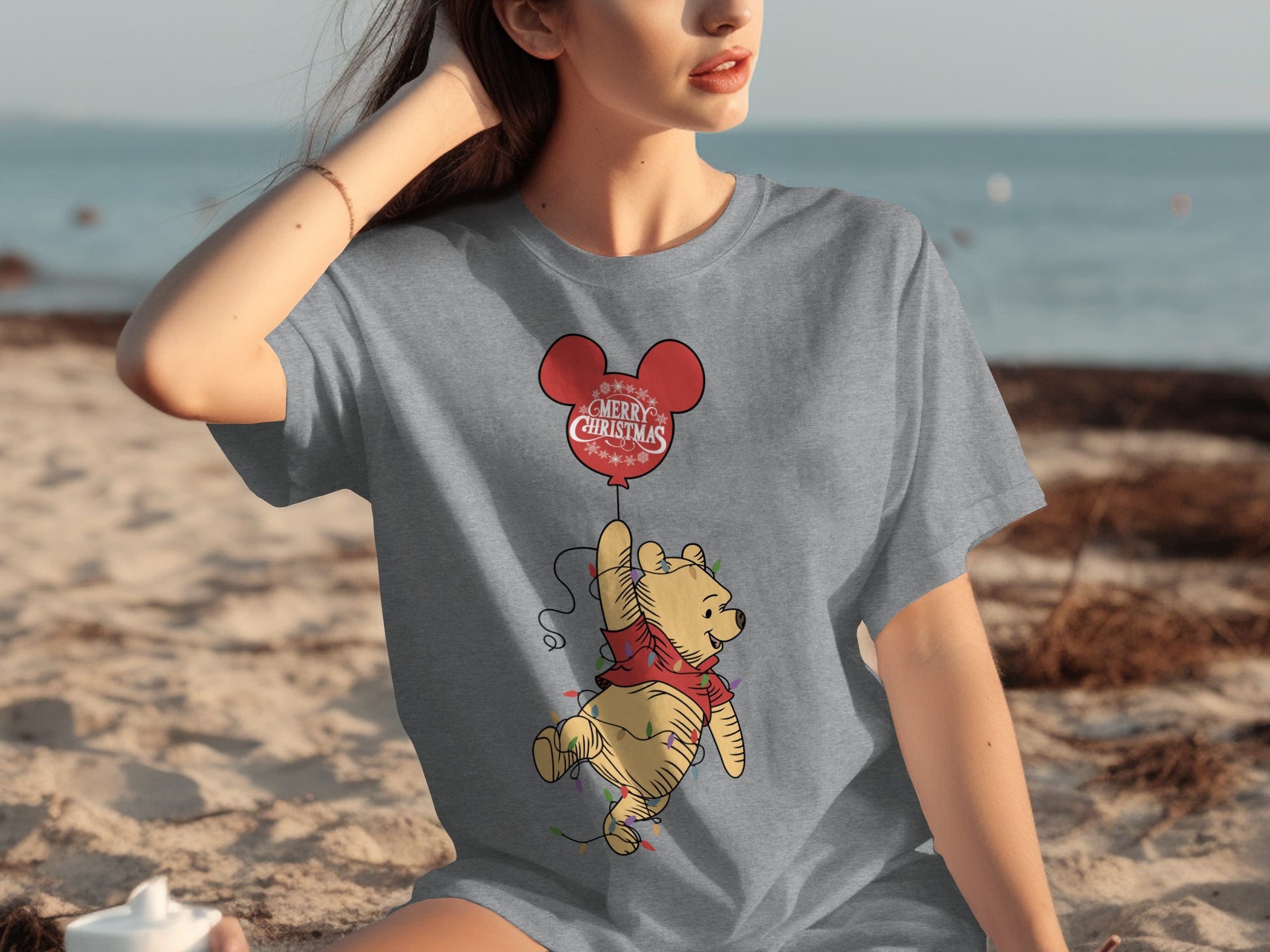 Merry Christmas Winnie the Pooh Balloon T-Shirt
