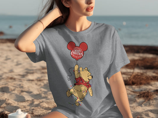 Merry Christmas Winnie the Pooh Balloon T-Shirt