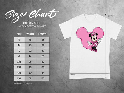 Gildan 5000 T-Shirt Size Chart Measured In Inches product type
