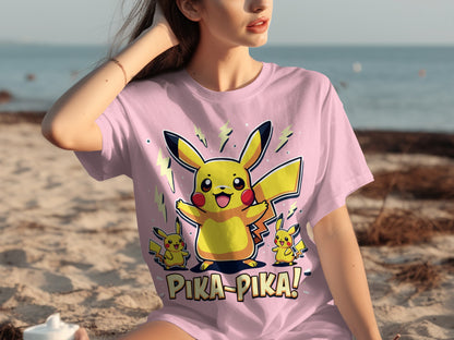Pikachu Pika-Pika! Graphic Design T-shirt