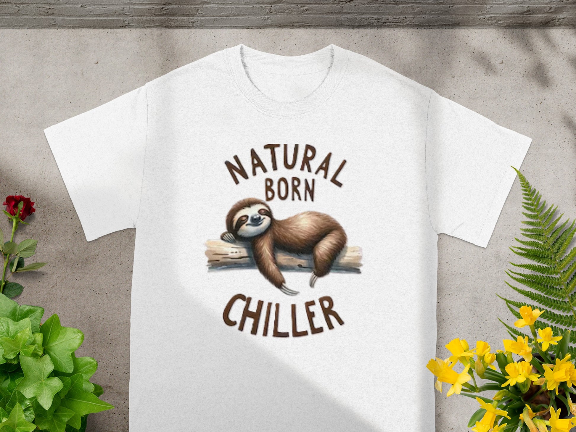 Natural Born Chiller Sloth Graphic T-Shirt