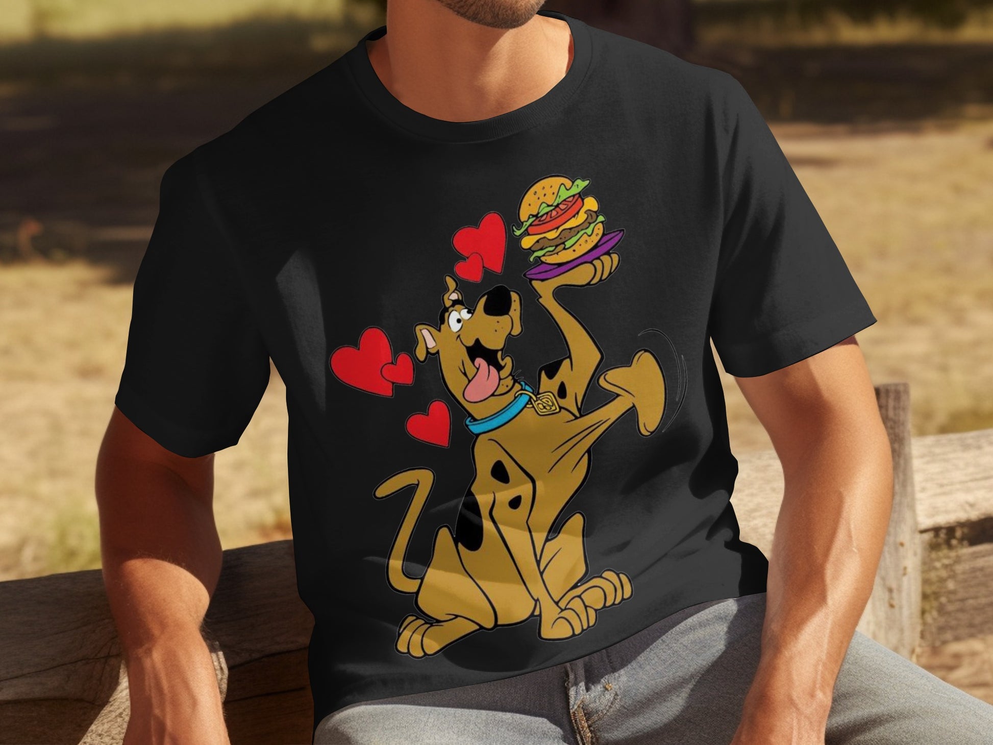 Scooby-Doo Cartoon Character Eating Burger T-shirt