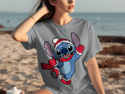 Festive Stitch Character Holiday Graphic T-shirt
