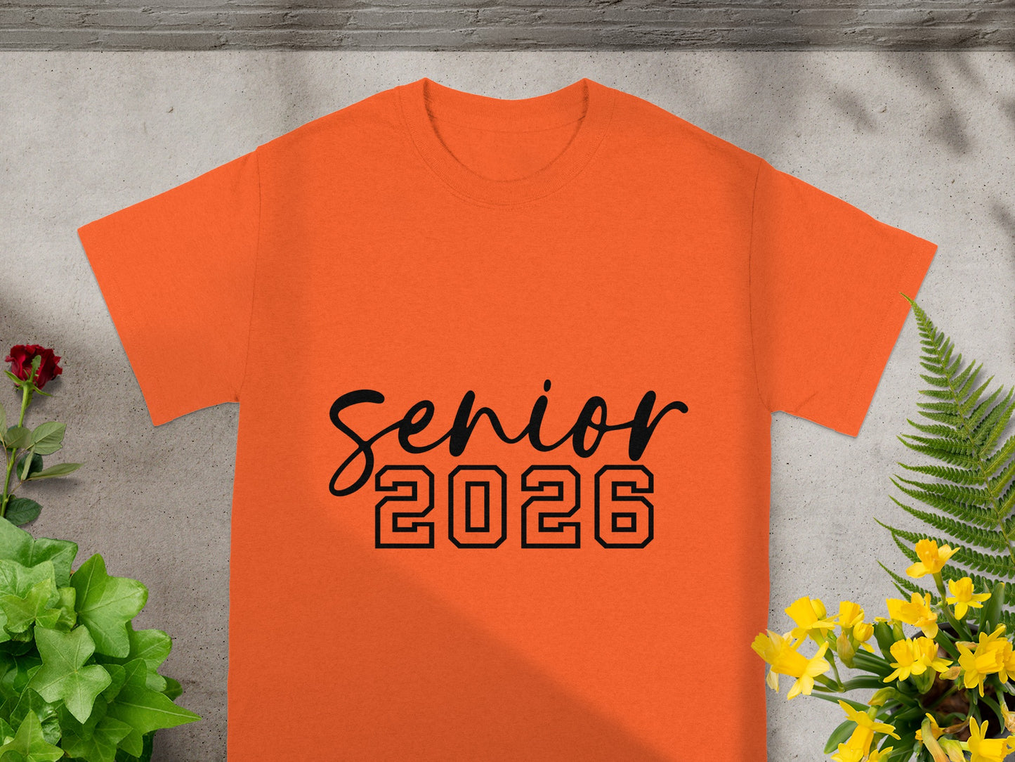 Senior 2026 Bold Orange Graduation Shirt