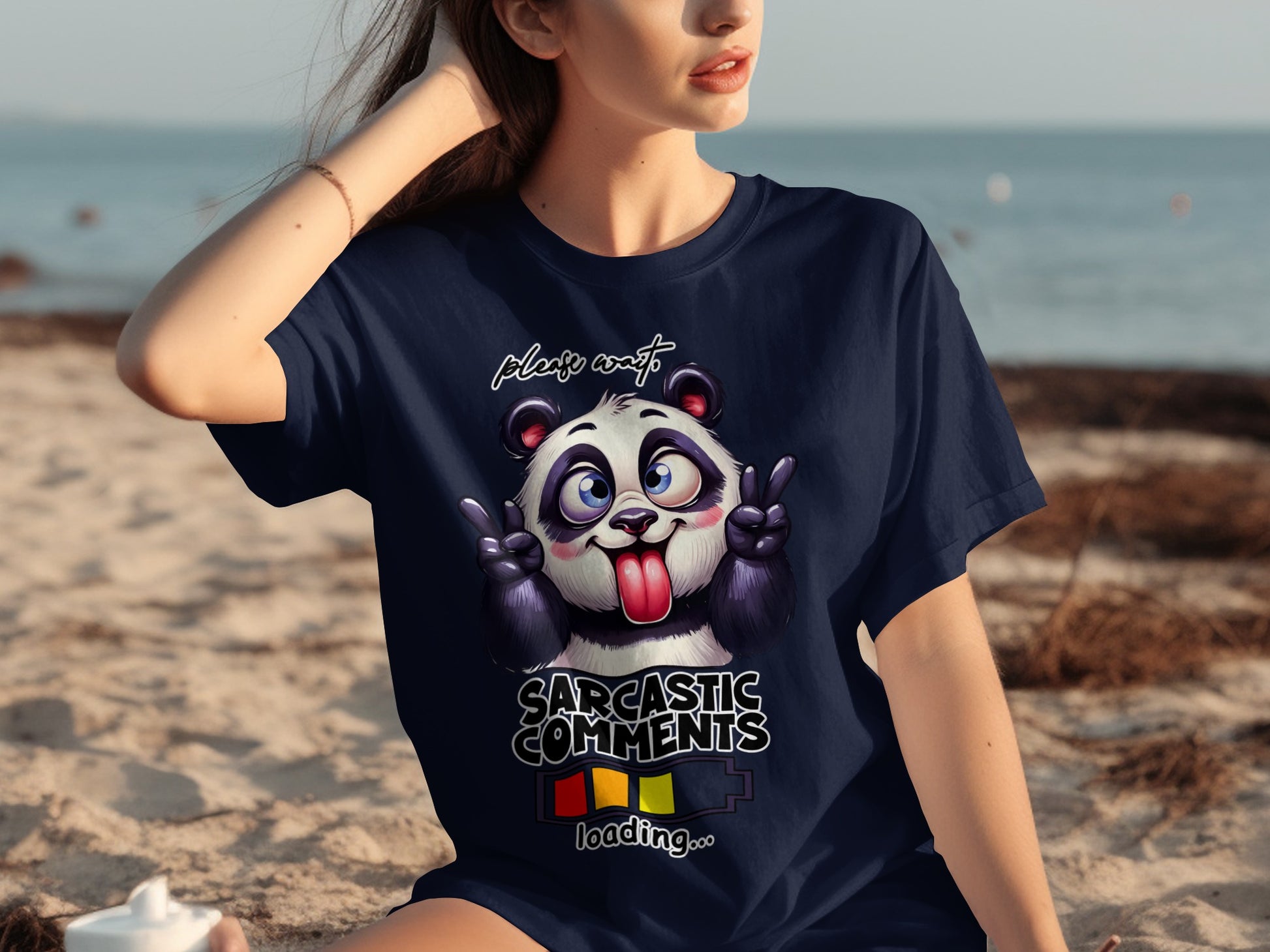 Sarcastic Comments Loading Panda Cartoon Graphic Shirt