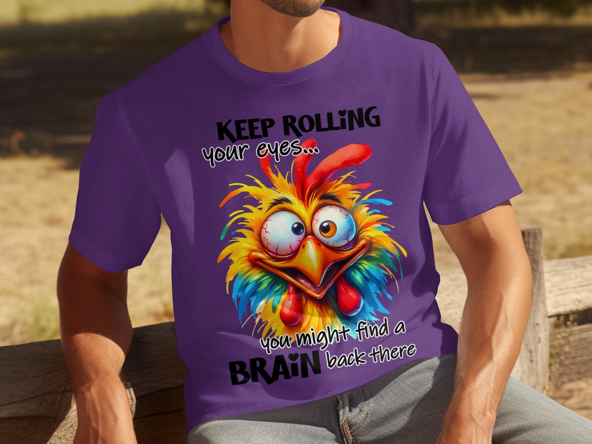 Funny Keep Rolling Your Eyes Chicken T-shirt