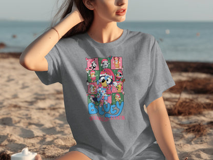 Bluey World Tour Characters Graphic T-shirt