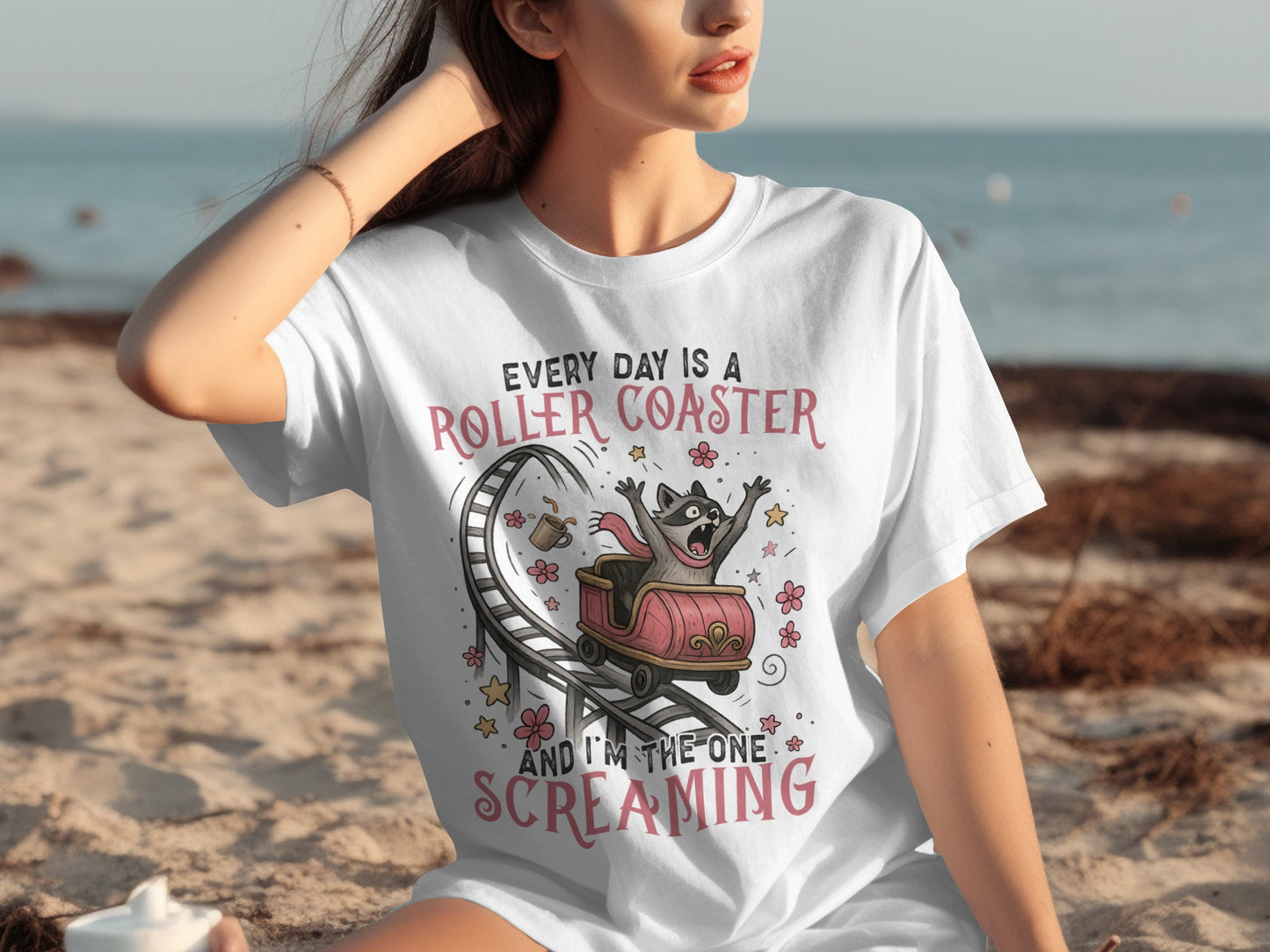 Every Day Is A Roller Coaster Screaming T-Shirt