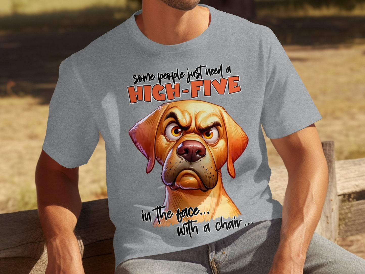 Funny Dog High-Five In The Face Graphic T-Shirt