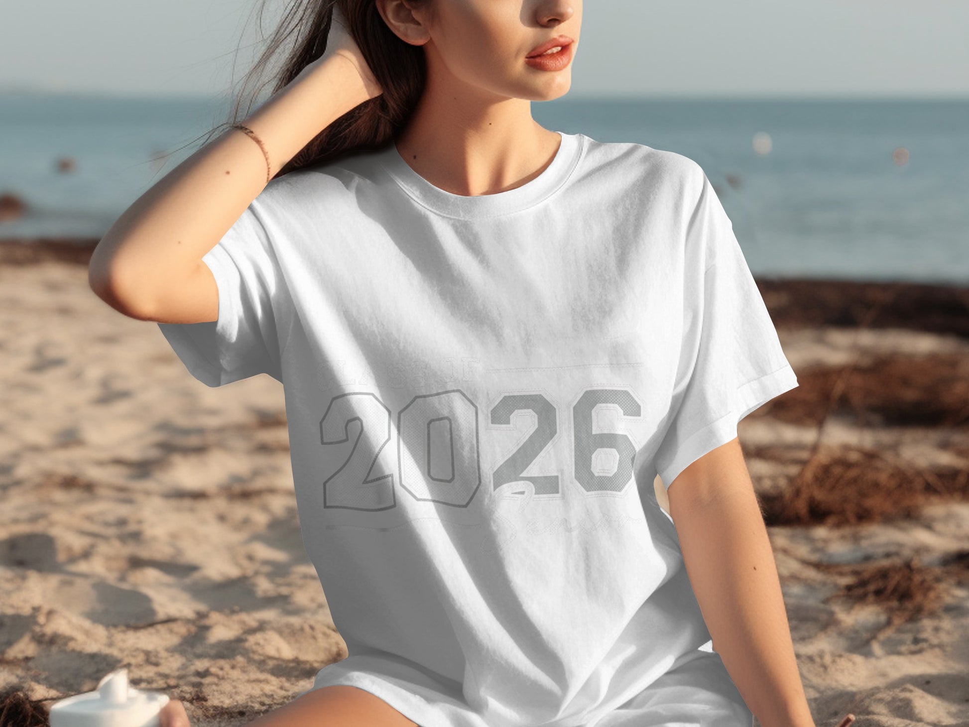 Stylish White 2026 Beach Casual T-shirt for Women