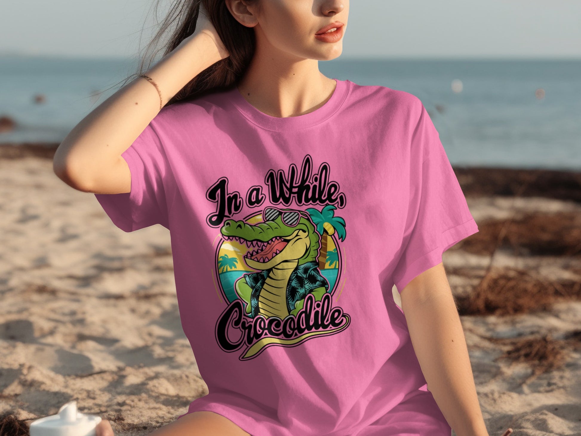 In a While Crocodile Graphic T-Shirt Casual Wear