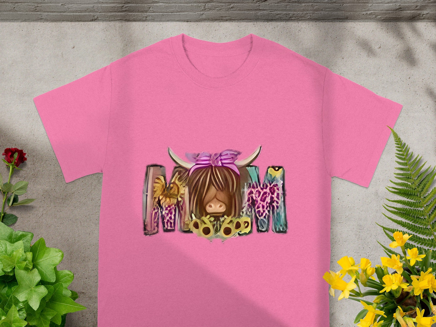 Pink Graphic MOM Shirt with Cute Animal Design Shirt