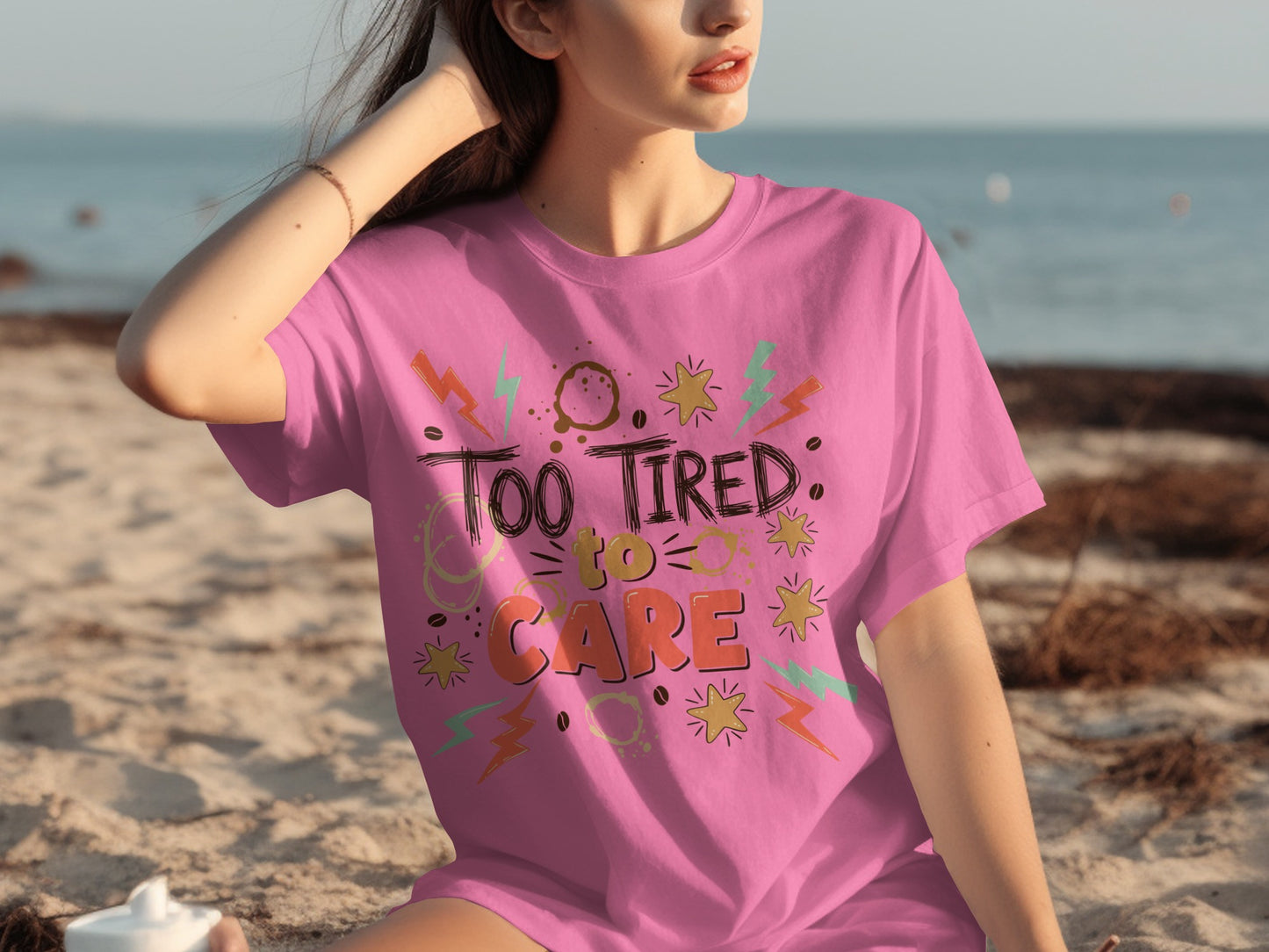 Too Tired to Care Graphic Tee for Casual Wear