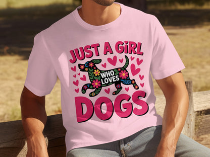 Just a Girl Who Loves Dogs Heart Design T-shirt