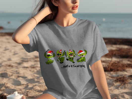 Fun Festive Holiday Characters Grey T-Shirt