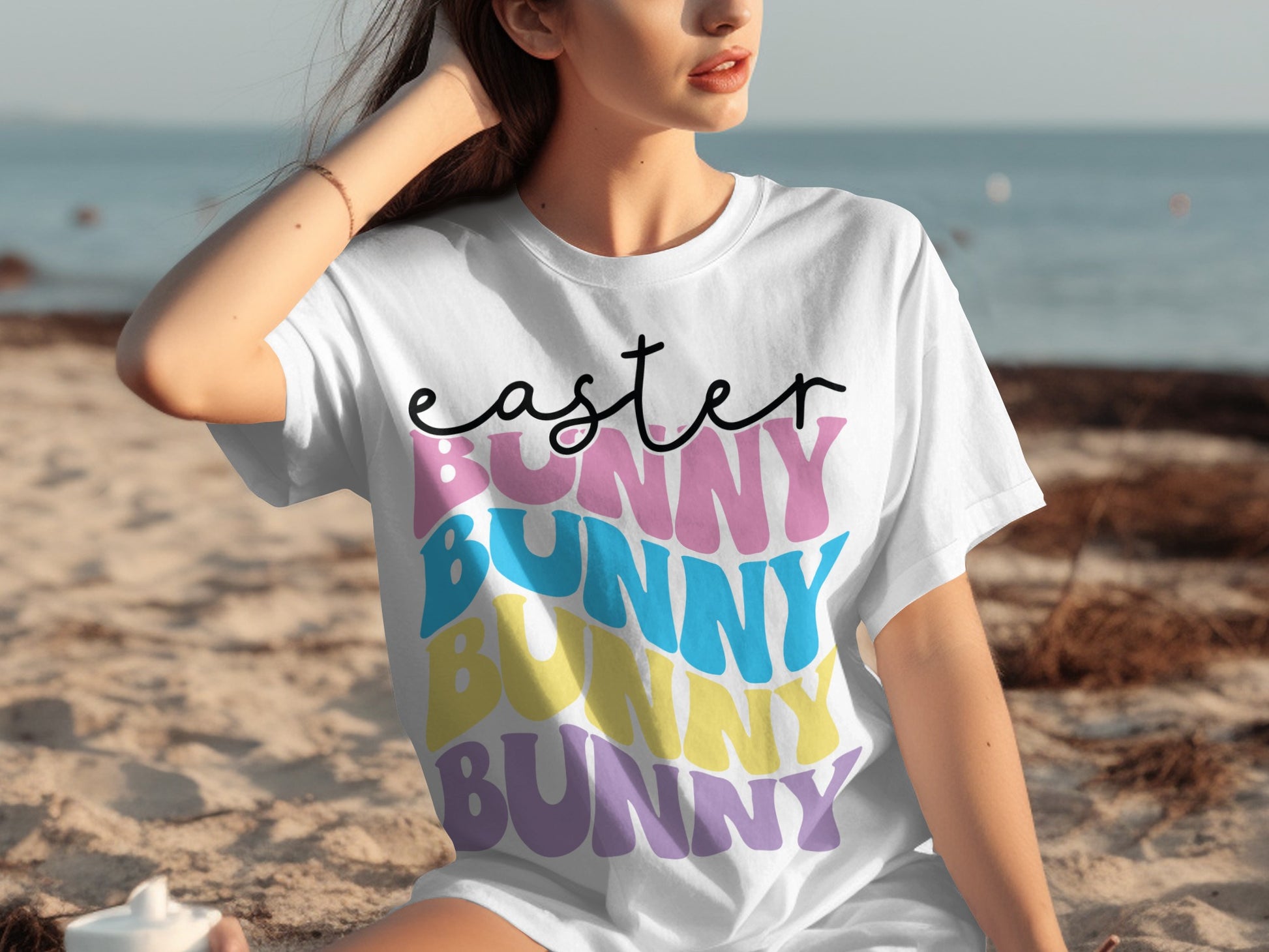 Easter Bunny Colorful Design Graphic Tee