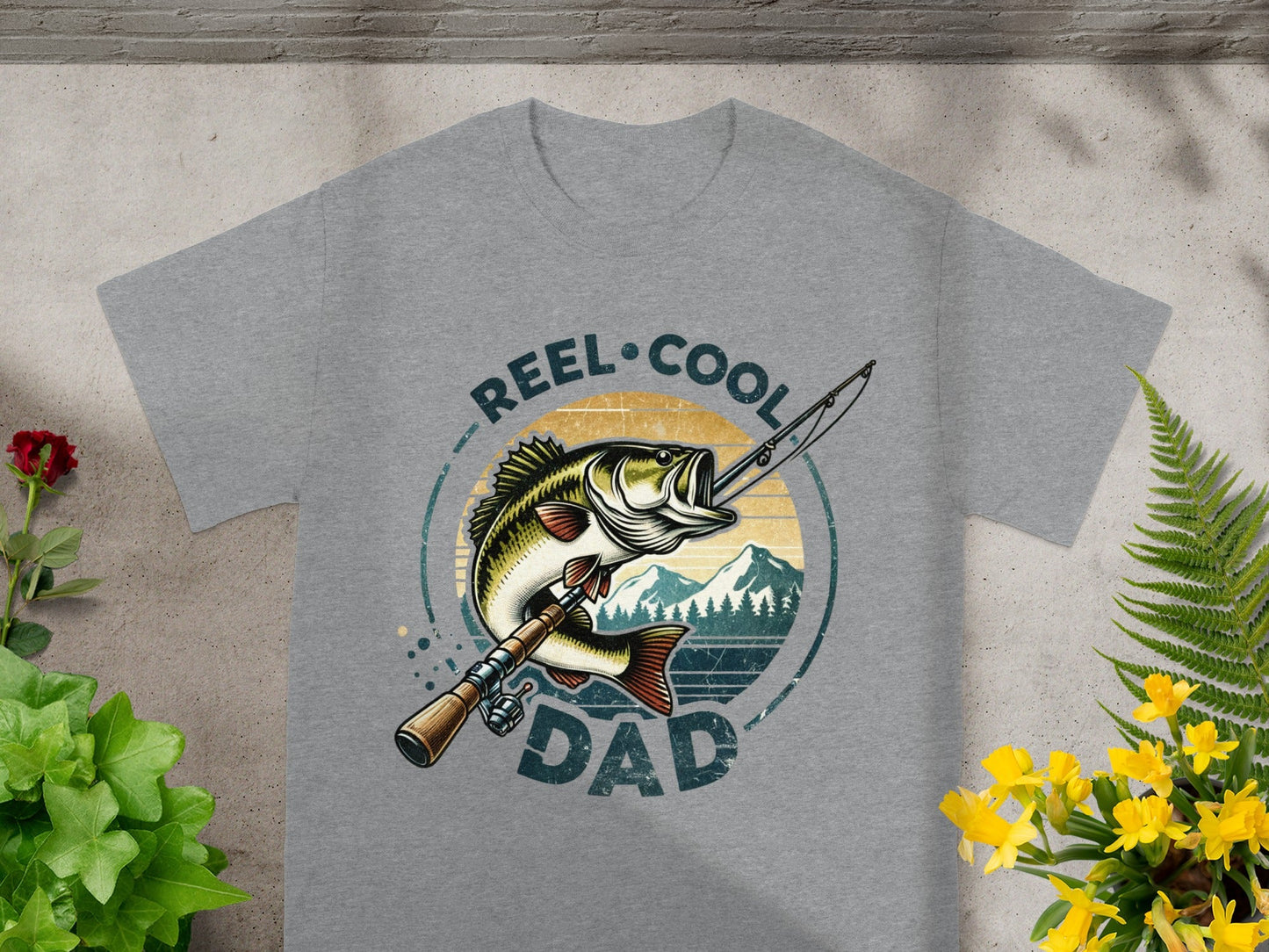 Reel Cool Dad Fishing Graphic Tee Shirt Shirt