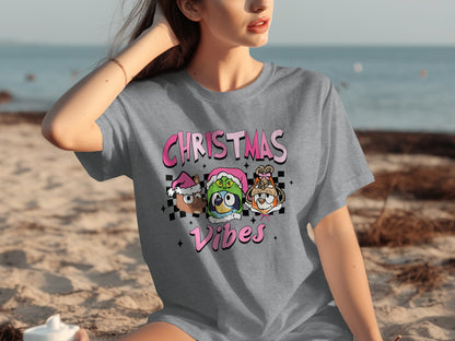 Cute Christmas Vibes Holiday Themed Graphic T-shirt