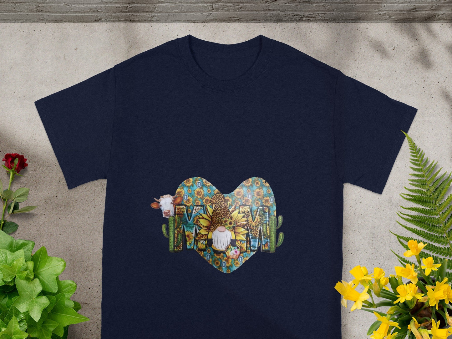 Heart Shaped Mom Design with Farm Animals T-Shirt
