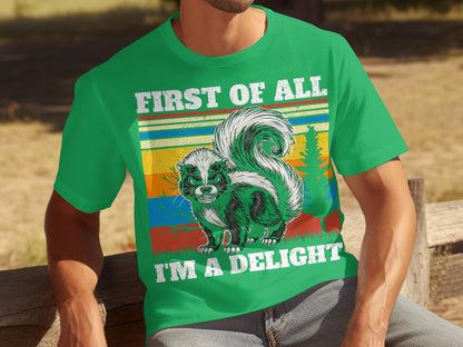 FIRST OF ALL I'M A DELIGHT Skunk Graphic T-shirt Product