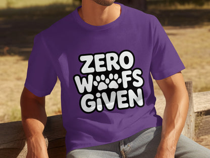 Zero Woofs Given T-Shirt with Paw Print Design