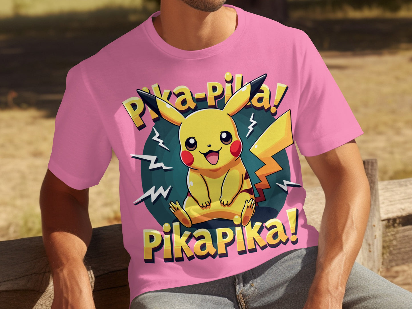 Pikachu Pika Pika Pink Shirt Pokemon Character Tee