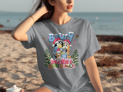 Bluey Merry Christmas Graphic T-Shirt Product