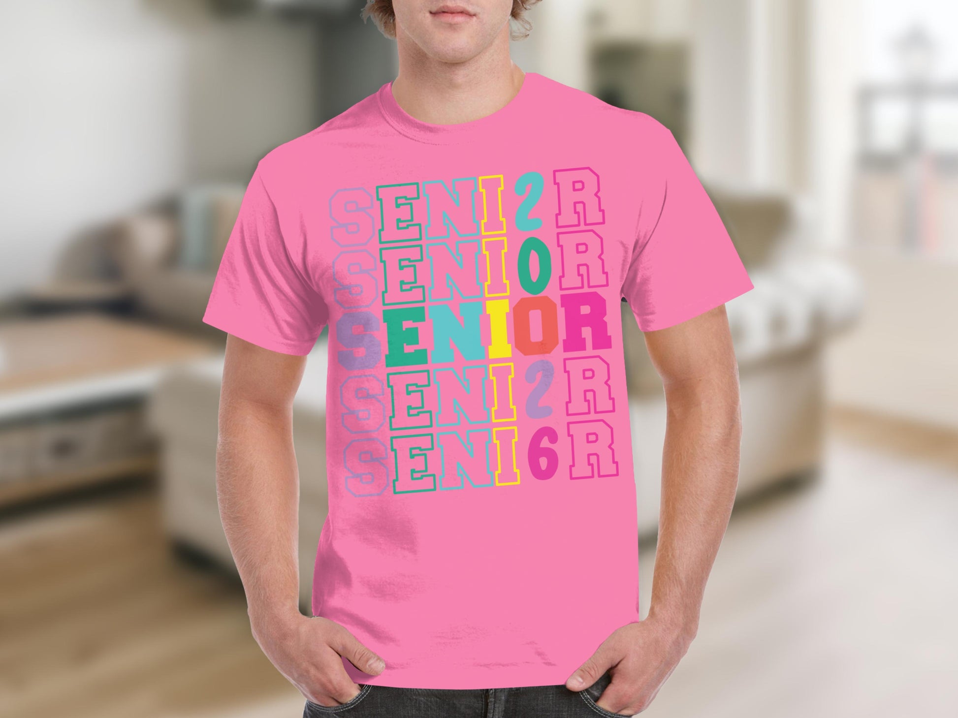 Colorful Senior 2016 Graphic Print T-Shirt