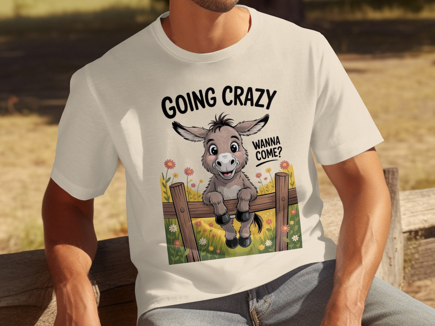 Going Crazy Wanna Come Donkey Graphic Tee Shirt