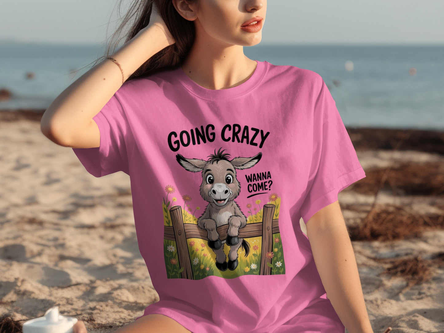 Going Crazy Wanna Come Funny Donkey Graphic T-Shirt