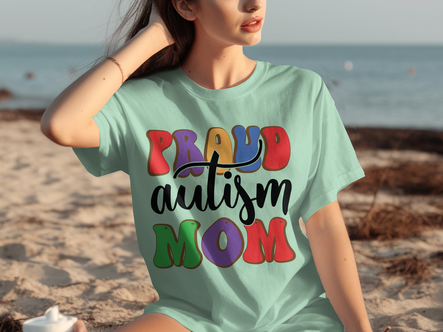 Proud Autism Mom Colorful Letters Design Shirt