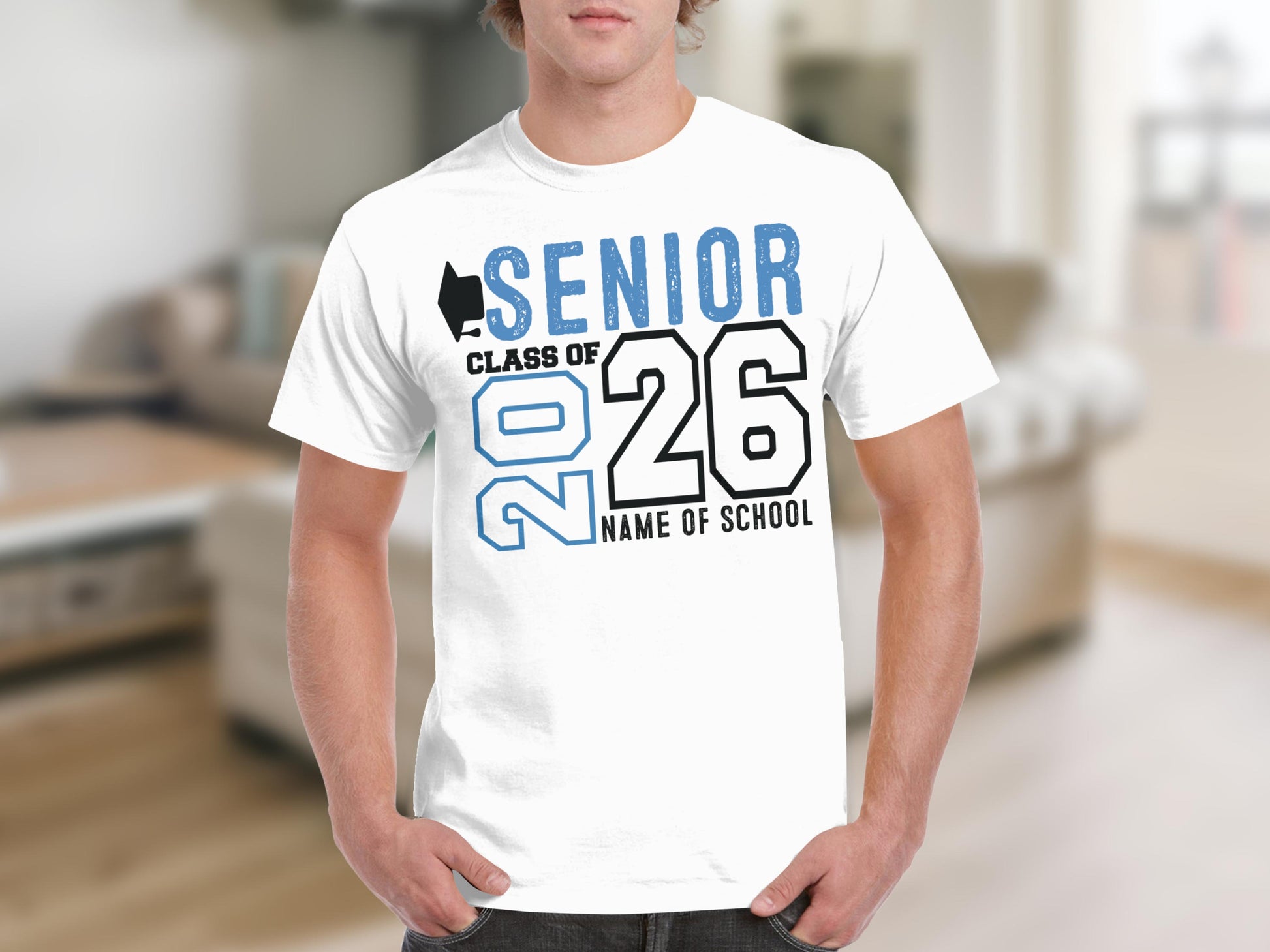 Senior Class of 2026 Customizable School Name T-shirt