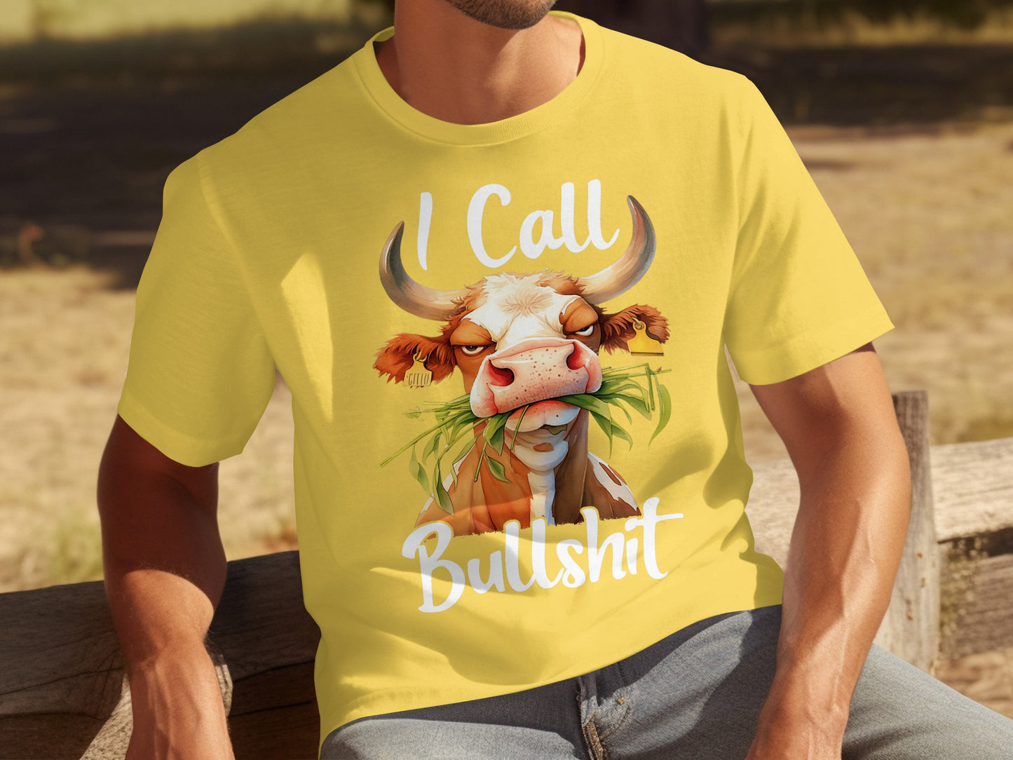 I Call Bullshit Graphic Yellow T-shirt