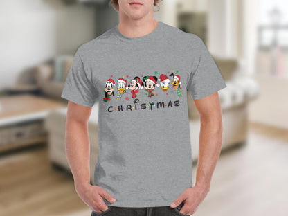 Funny Cartoon Characters Celebrate Christmas T-shirt
