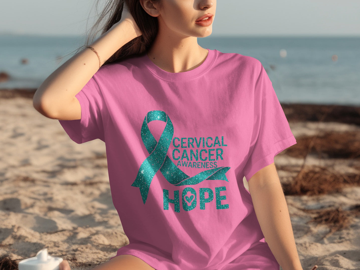 Cervical Cancer Awareness Hope Ribbon T-Shirt