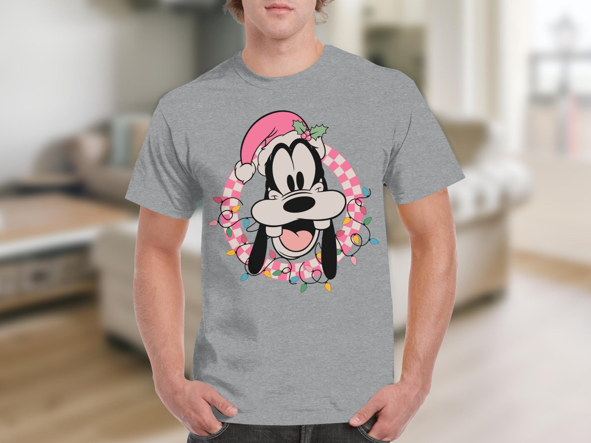 Goofy Holiday Lights Design Men's T-Shirt