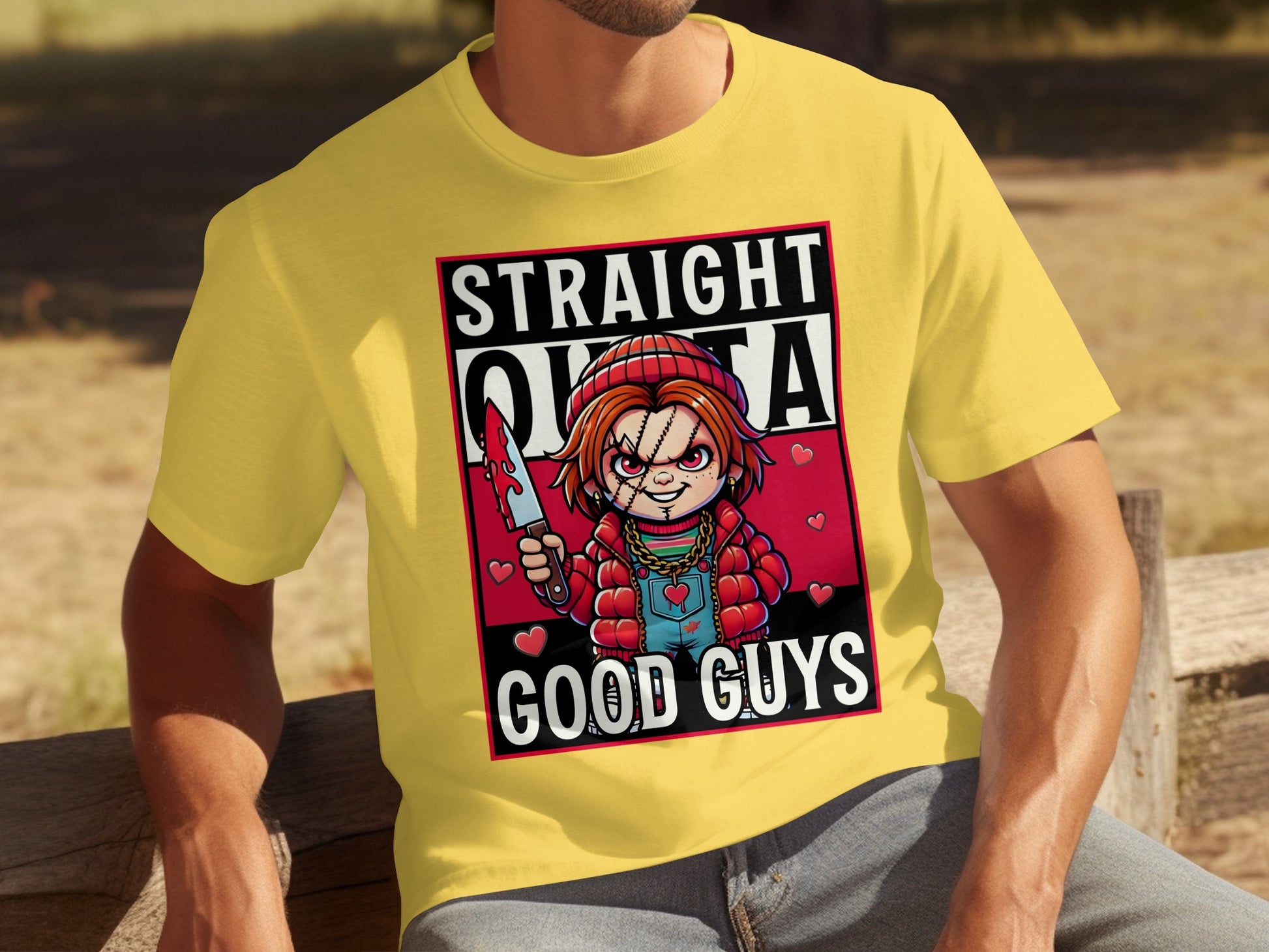 Straight Outta Good Guys Yellow T-shirt