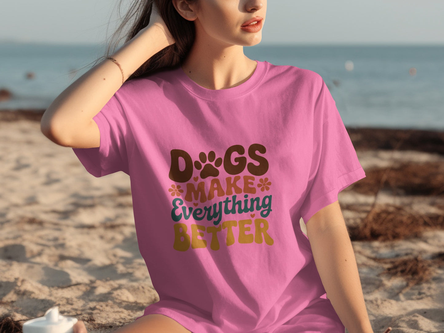 Dogs Make Everything Better Graphic Tee Shirt