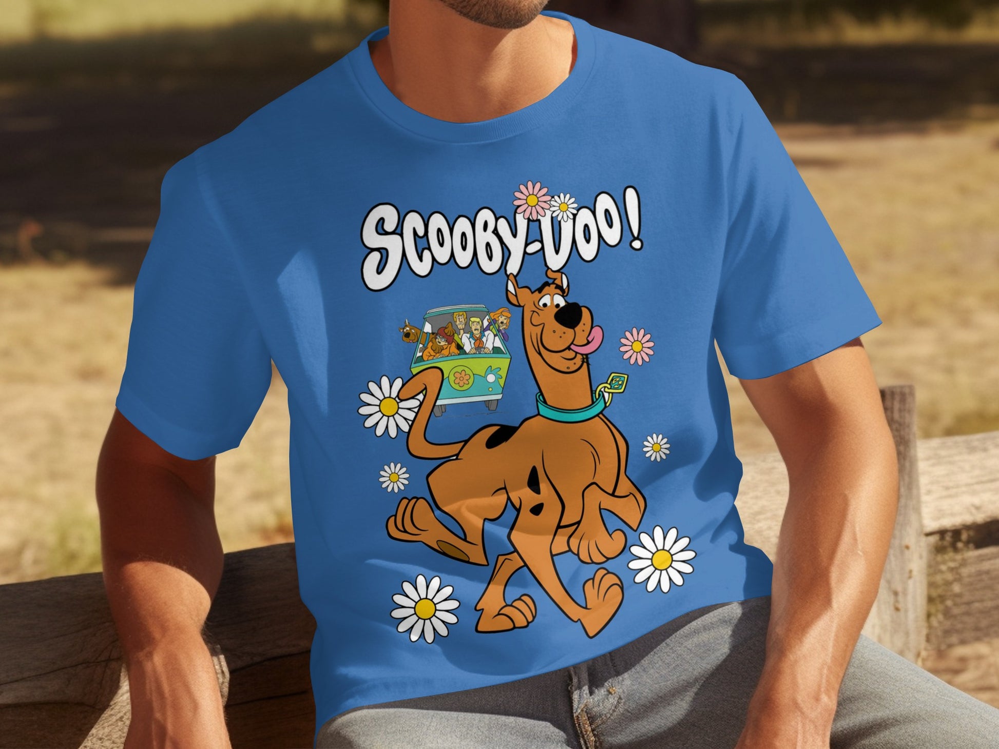 Scooby-Doo Graphic Tee with Flowers Character Shirt