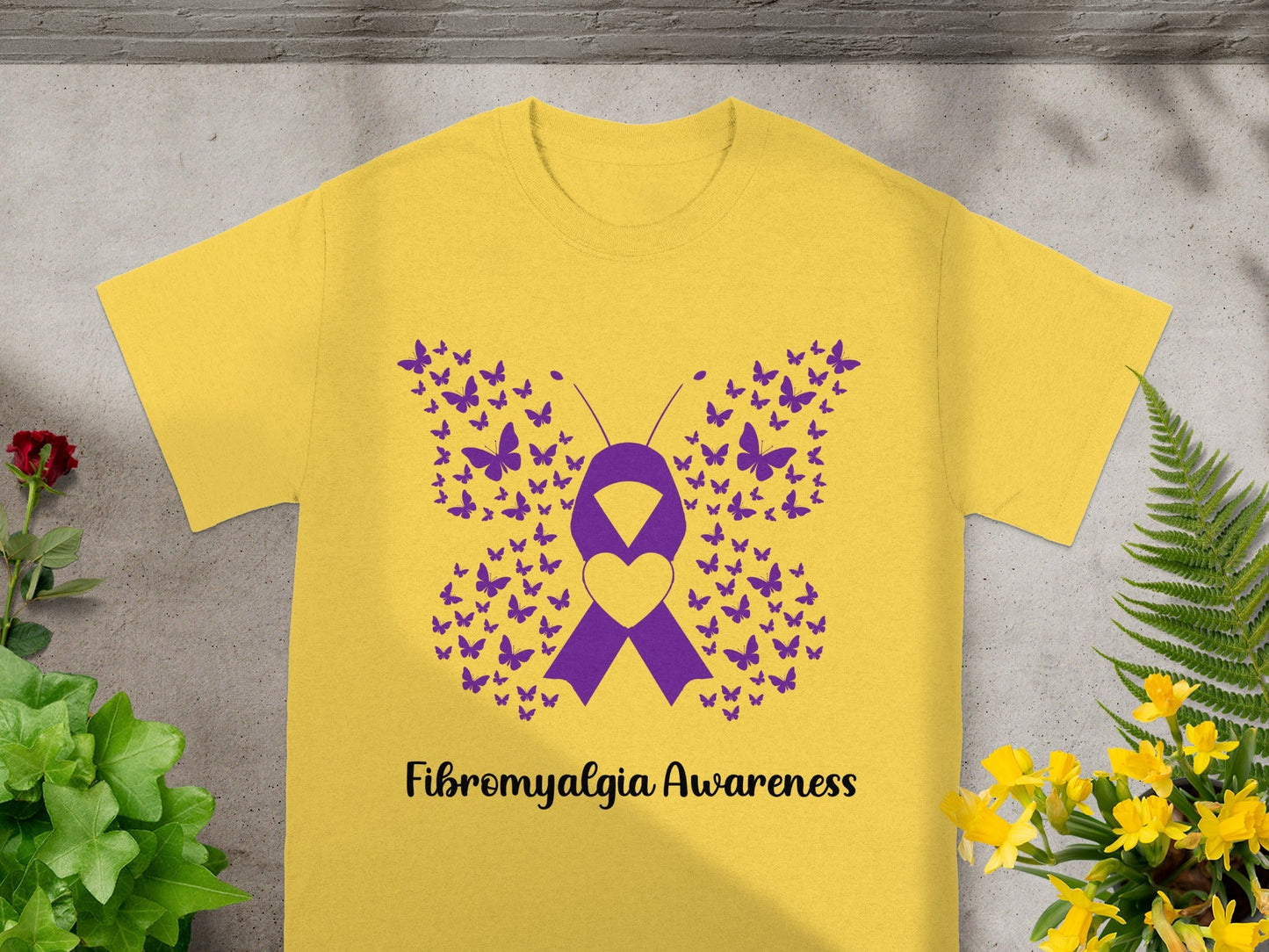 Fibromyalgia Awareness Butterfly Ribbon T-shirt
