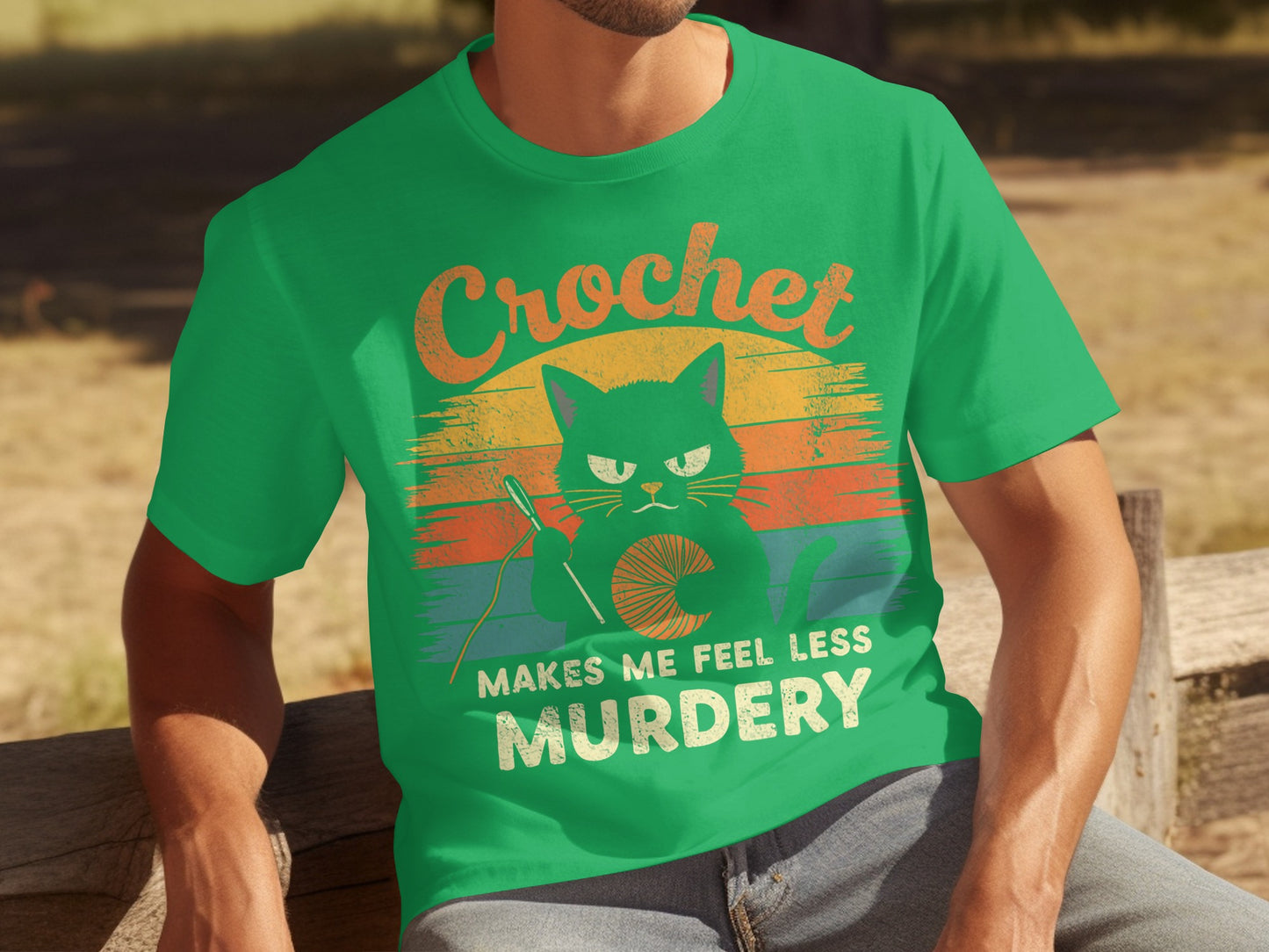 Crochet Makes Me Feel Less Murdery T-shirt